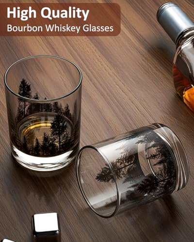 4 Pack Whiskey Glasses Set of 4, 11oz Bourbon & Cocktail Drinking Glasses