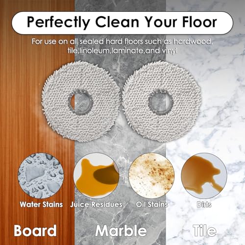 4 Pack Microfiber Mop Pads for ECOVACS Deebot T30 Pro Max & More