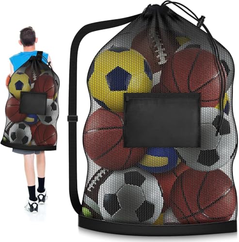 Large Mesh Beach Bag with Drawstring - Swim Gear & Toy Organizer