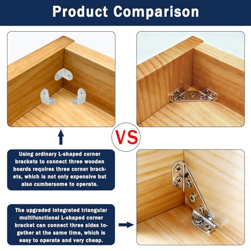 22-Pack Stainless Steel L Brackets for DIY Furniture Support