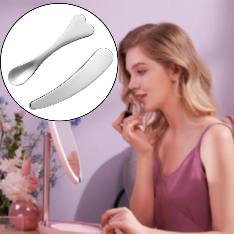 8Pcs Mini Stainless Steel Cosmetic Spatulas for Skincare and Makeup Mixing