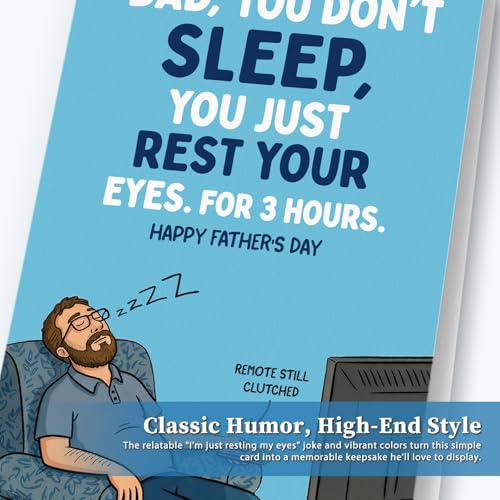 Humorous Father's Day Card - Resting My Eyes Joke for Dad