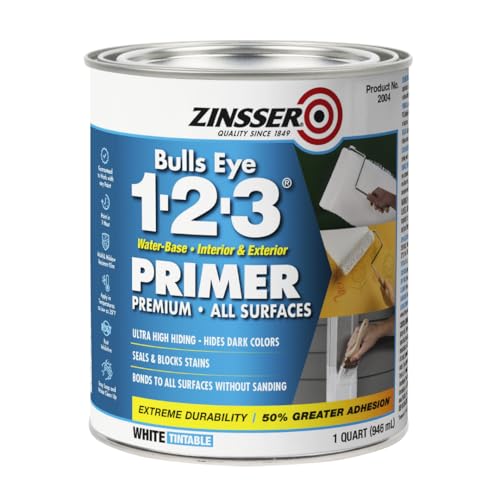 Zinsser Bulls Eye 1-2-3 Water-Based Primer & Sealer Quart White