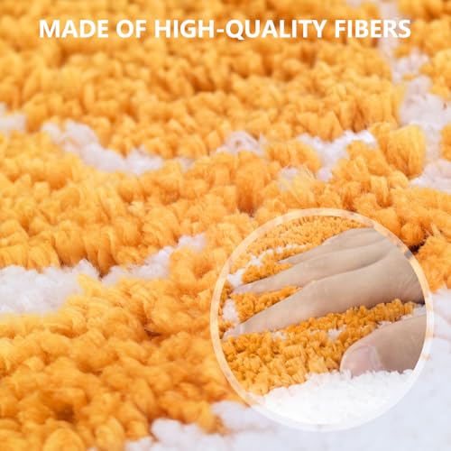 APROPHIC Fall Pumpkin Bath Mat, 17x24in Orange Non-Slip Microfiber Rug