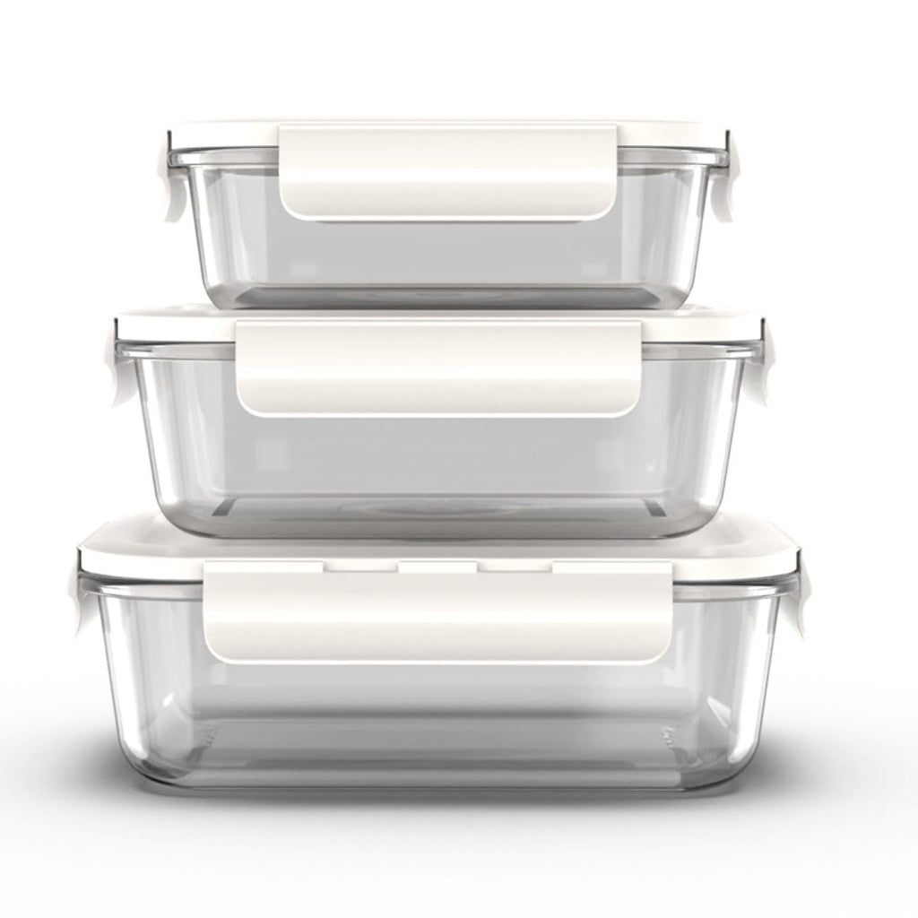 GENIEX Glass Vacuum Seal Containers for Food Storage (Sealer sold separately)