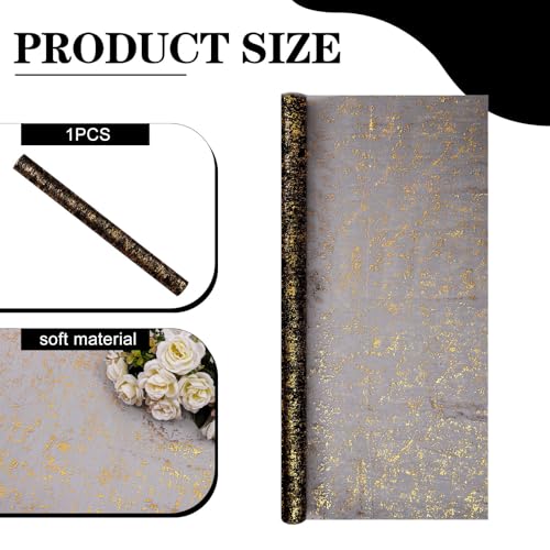 Black Glitter Table Runner 10Ft Sheer Chiffon Cheesecloth for Wedding Party