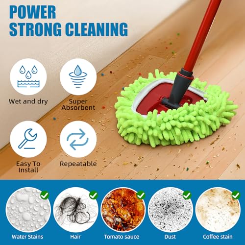 O-Cedar Compatible Spin Mop Replacement Heads - 2 Pack, Chenille