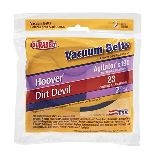 Hoover Durabelt Type 190 Vacuum Cleaner Replacement Belts, 2-Pack