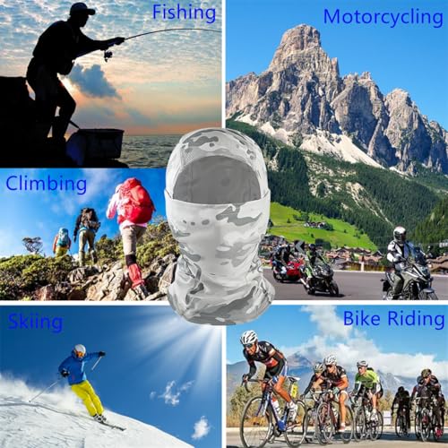 4 Pieces Camo Balaclava Sun Protection Hood Face Cover Ski Mask Full Head Mask for Men and Women for Hunting Fishing