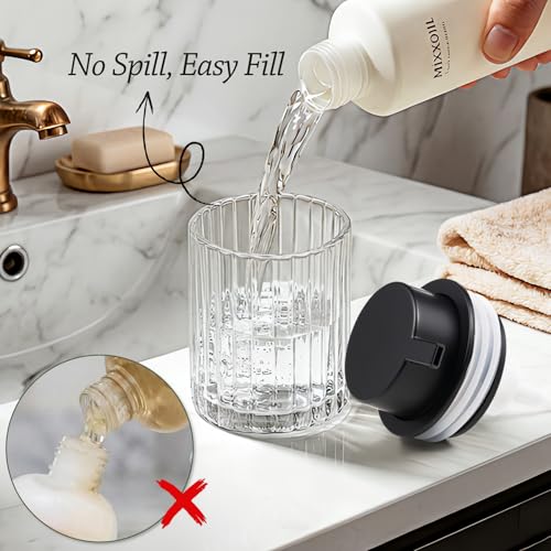 8oz Clear Glass Foaming Hand Soap Dispenser with Black Pump - 1 Pack
