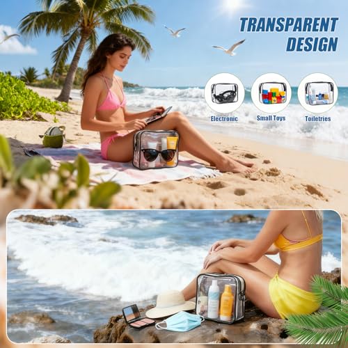 Clear TSA Approved Toiletry Bag 2-Pack Travel Cosmetic Organizer