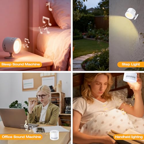VanSmaGo 2-in-1 White Noise Sound Machine & Rechargeable LED Wall Sconce