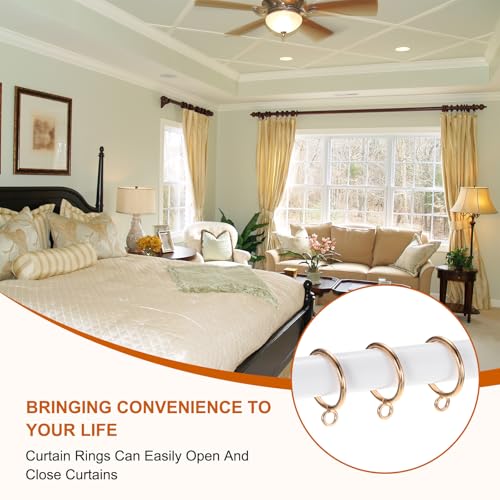 Gold Metal Curtain Rings - 10-Pack with Eyelet for Easy Hanging