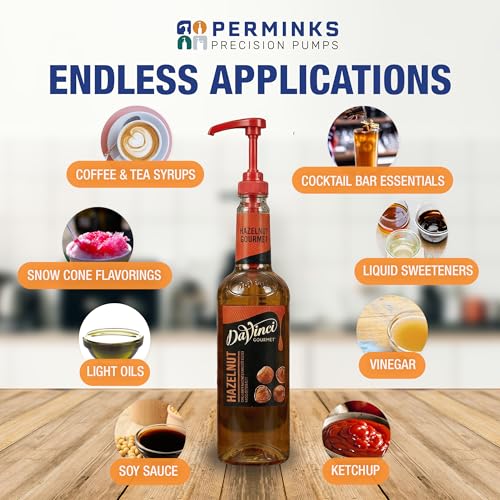 Premium Coffee Syrup Pump Dispenser for 750ml Bottles - 7-Pack