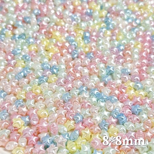 Tephrent 300Pcs 3D Star Nail Charms Aurora Resin Flatback Rhinestones