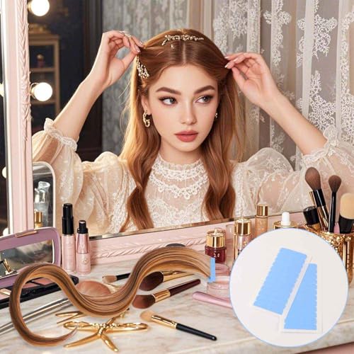 TKYPZY 60 Pcs Double Sided Hair Extension Tape Tabs - Waterproof Wig Adhesive Replacement