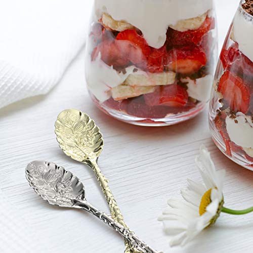 Honoson Vintage Crystal Coffee Spoon Set 50 Pieces - Retro Teaspoons, Elegant Tableware