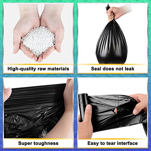 AOSULI 3 Gallon Small Black Trash Bags - 100 Count Leak-Resistant Liners