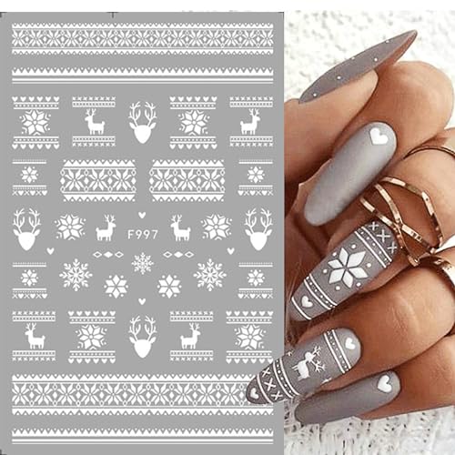 Christmas Snowflake Nail Art Stickers 3D Self-Adhesive Winter Decals