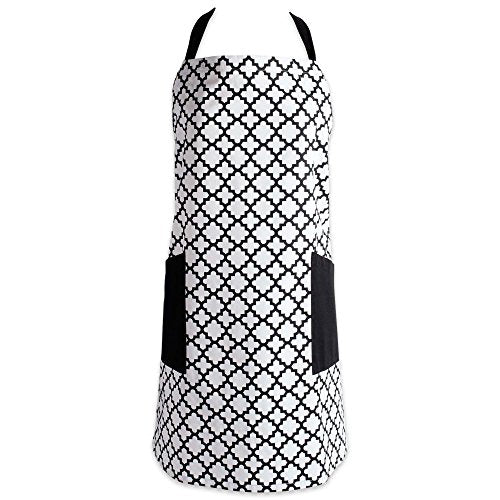 DII Lattice Basics Collection Kitchen Apron, White - One Size