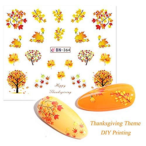 Fall & Thanksgiving Water Transfer Nail Art Stickers 12 Sheets