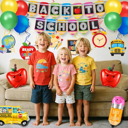 Complete Back to School Decorations Set with Banner & Balloons