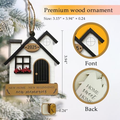 New Home Christmas Ornament 2025 – Housewarming Keepsake with Story Card