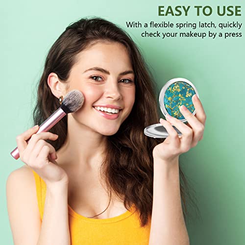 Nipichsha Compact Pocket Makeup Mirror - 2X Magnification Travel Mirror