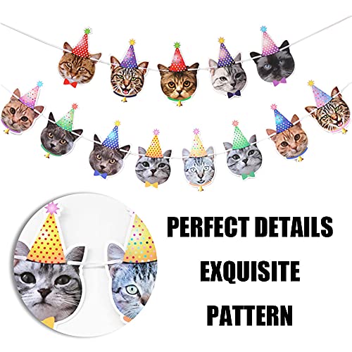 Cat Face Hanging Bunting Banner for Birthday Party Princess Decor