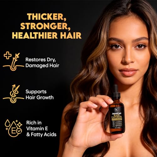 BLOOMORA Jamaican Black Castor Oil - Pure Cold-Pressed Hair Growth Oil for Scalp, Lashes & Beard (60ml)