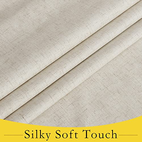 NICETOWN Linen Blackout French Door Curtain - 26" x 72", Natural