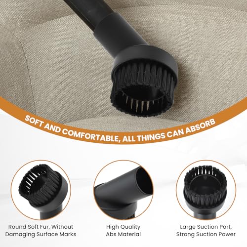 2 Pcs Round Vacuum Dust Brush Attachment - 1-1/4" Universal Cleaning Tool