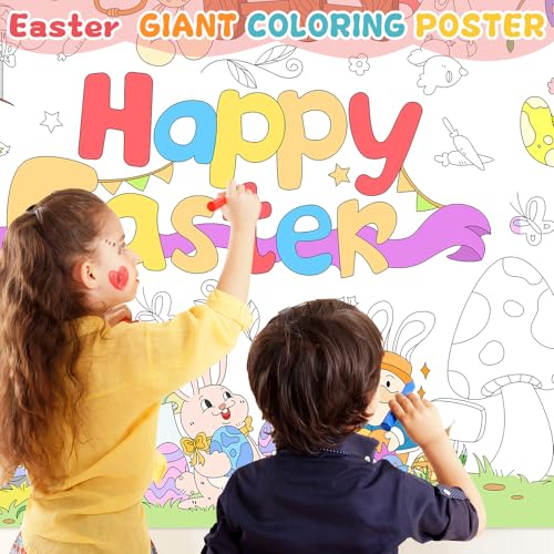 Giant Easter Coloring Poster & Tablecloth - 53x33 Inch Fun