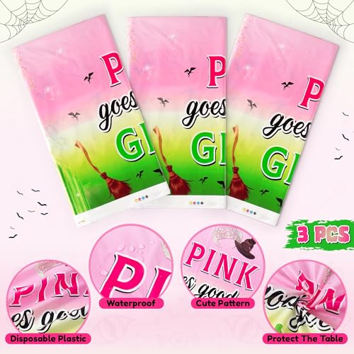 Princess Witch Hats Table Covers - 3 Pcs Disposable Halloween Decor
