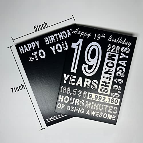 19th Birthday Card for Son Daughter - 5x7 Inch Premium Greeting Card with Envelope