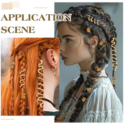 CRAFTYMELODY Gold Hair Beads & Dreadlocks Jewelry Accessories Set