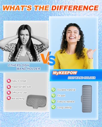 MyKEEPOW Gray Silicone Dish Wand Holder for Scotch-Brite