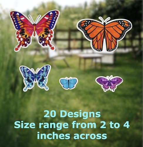 Iconikal 100 Count Butterfly Window Clings - Reusable Vinyl Decor