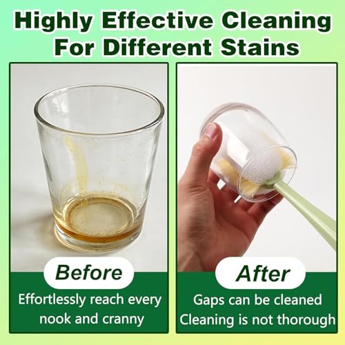 5-in-1 Bottle Cleaning Brush Set with Long Handle - Portable Kitchen Scrubber