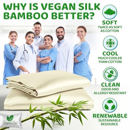 Vegan Silk Anti-Acne Bamboo Pillowcase - Standard 20x26 Cooling Satin Case