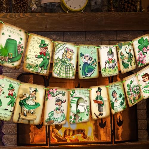 St. Patrick's Day Shamrock Banner - 15pcs Green Party Decor