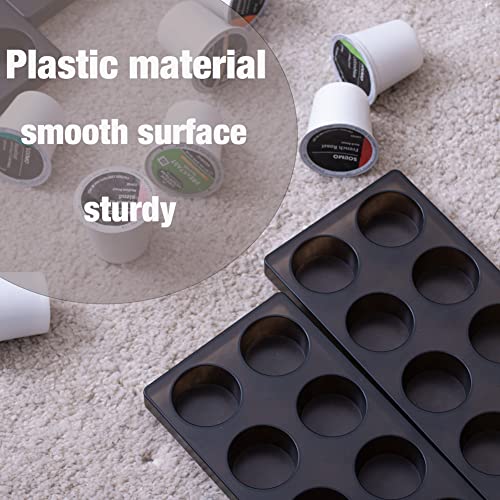 Wobivcs 20-Pod Coffee Organizer Tray for Kitchen Drawer Storage, Plastic with Non-Slip Mats