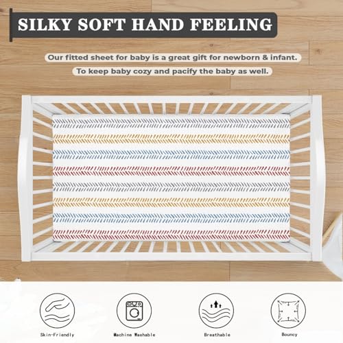 Colorful Arrow Fitted Crib Sheets - Soft Polyester for Baby