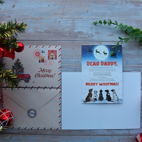 Christmas Card for Dog Dad with Envelope & Seal - Heartwarming Design