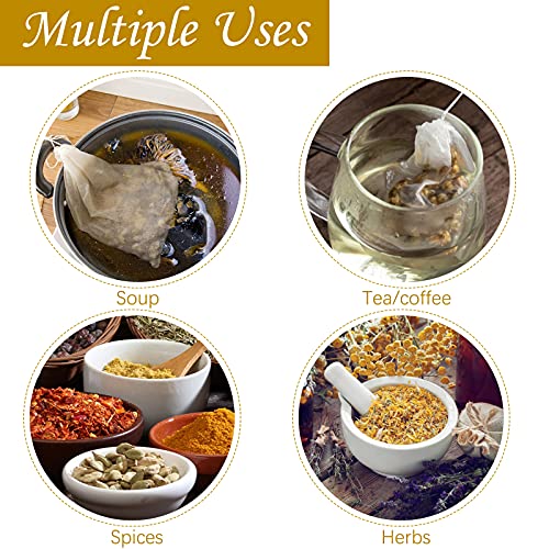 TUZAZO 50 Pcs Reusable Cotton Muslin Bags - 3x4 Inch Tea & Spice Sachets