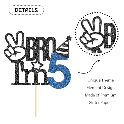5th Birthday Cake Topper - Big Brother Celebration Decoration