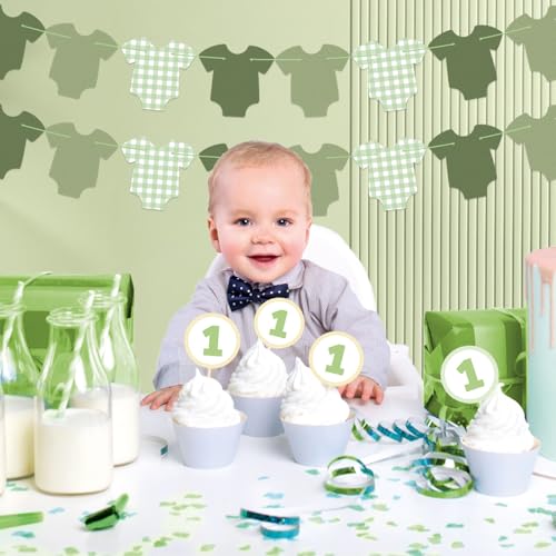 Green Bodysuit Birthday Banner | Baby Shower Decorations
