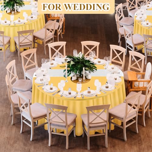 6 Pack Disposable Plastic Table Runners 84 Inch Gold & White - Party Decor
