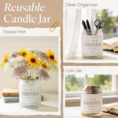 AceThrills 7oz Lavender Scented Candle for 30th Birthday Celebrations - 'In My Thirties Era' Gift for Women & Men