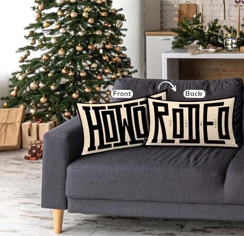 Western Howdy Throw Pillow Cover 12x20 - Soft Flannel Southwestern Decor